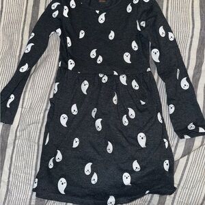 Chic Ghost Pattern Black Dress